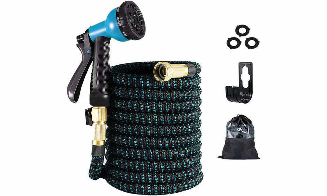 Expandable Flexible Garden Water Hose W Spray Nozzle 25, 50, 75, 100Ft