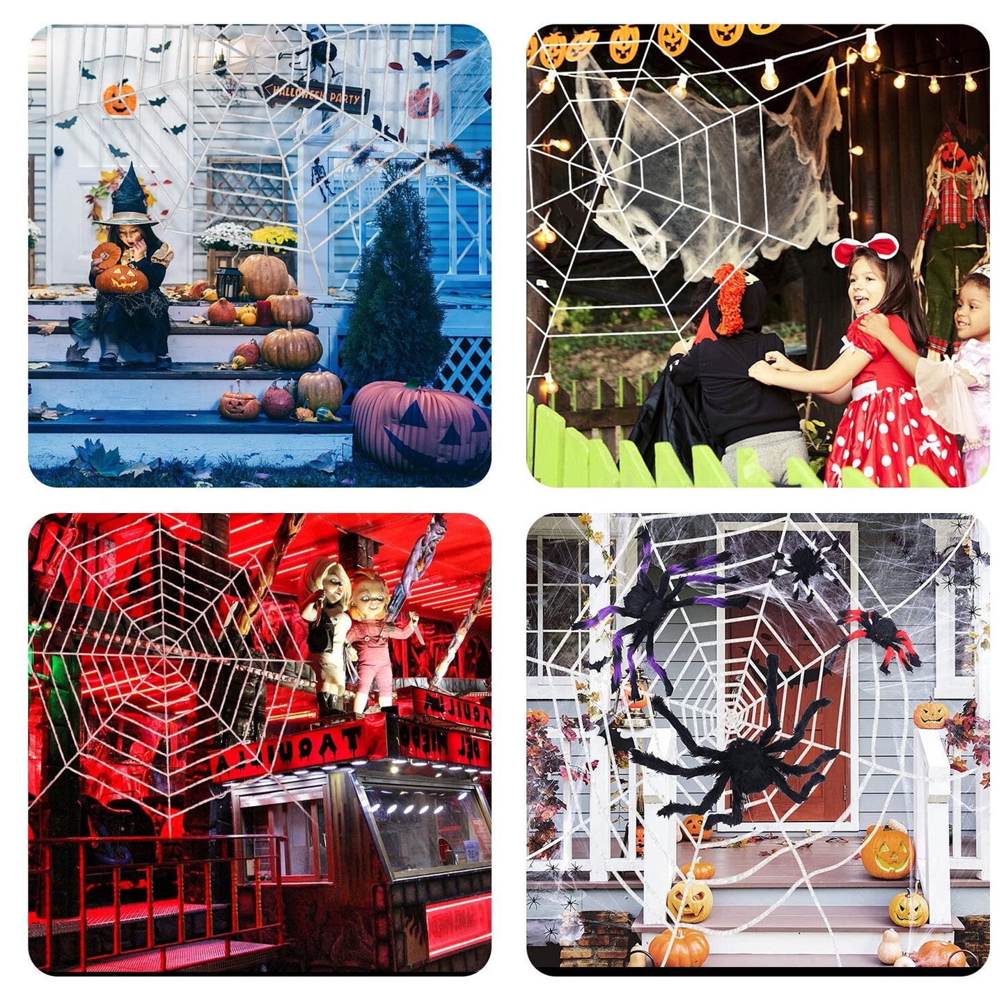 2 Pack 12Ft Large Spider Web Halloween Decorations for Garden Yard Outdoor Decor