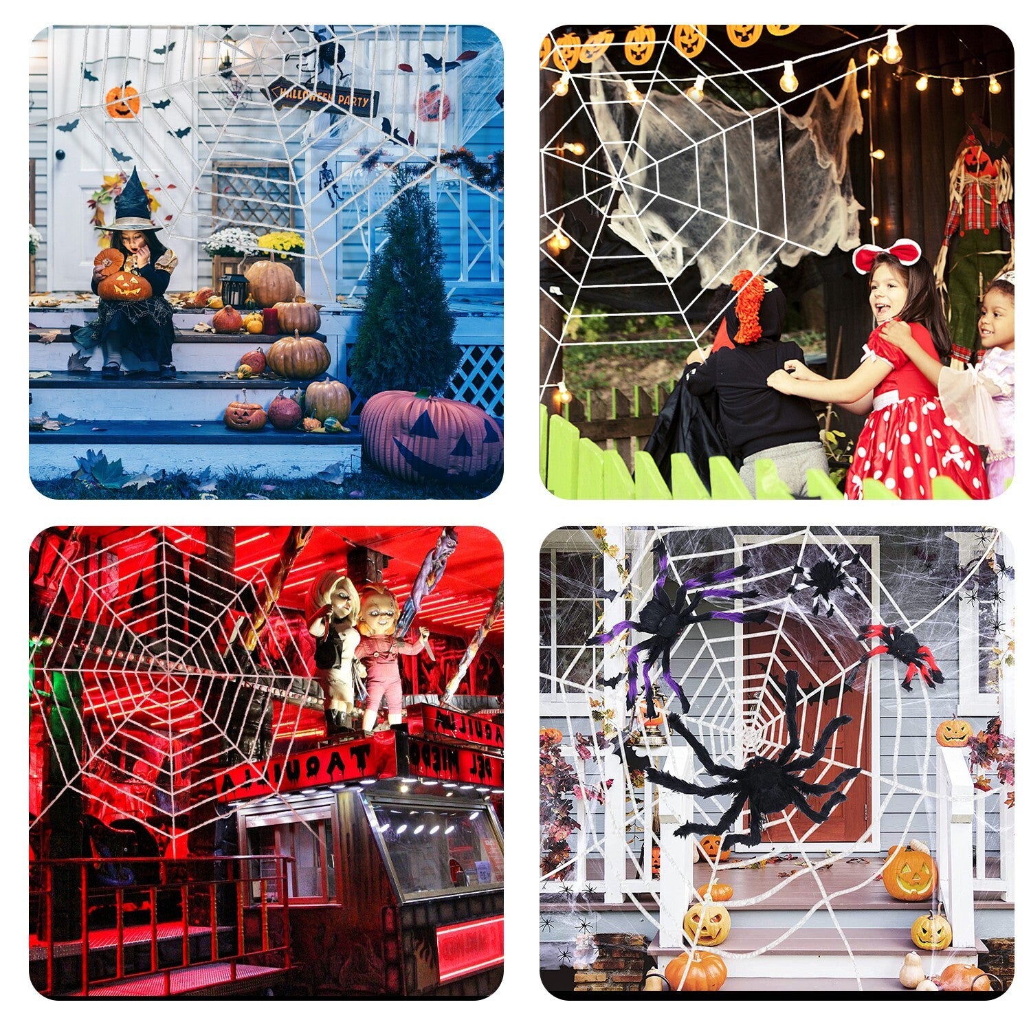 2 Pack 12Ft Large Spider Web Halloween Decorations for Garden Yard Outdoor Decor