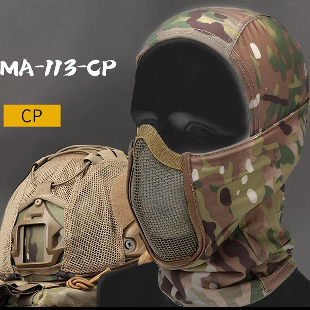 Balaclava Mesh Mask, Ninja Mask with Full Face Sun Protection Hood