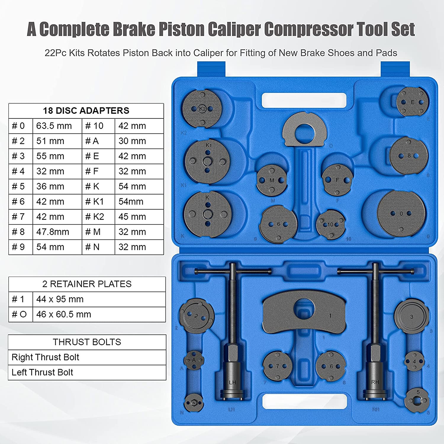 Universal Disc Brake Caliper Brake Piston Wind Back Rewind Hand Tools Total 27PCS