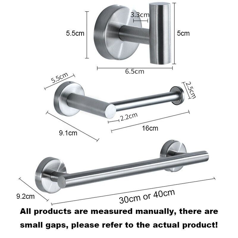 6 PCS Bathroom Hardware Set Matte Towel Bar Stainless Steel Towel Rack Set