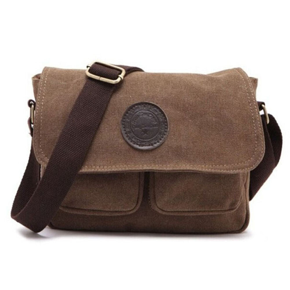 Men'S Canvas Cross Body Bag Messenger Shoulder Book Bags School Satchel Vintage