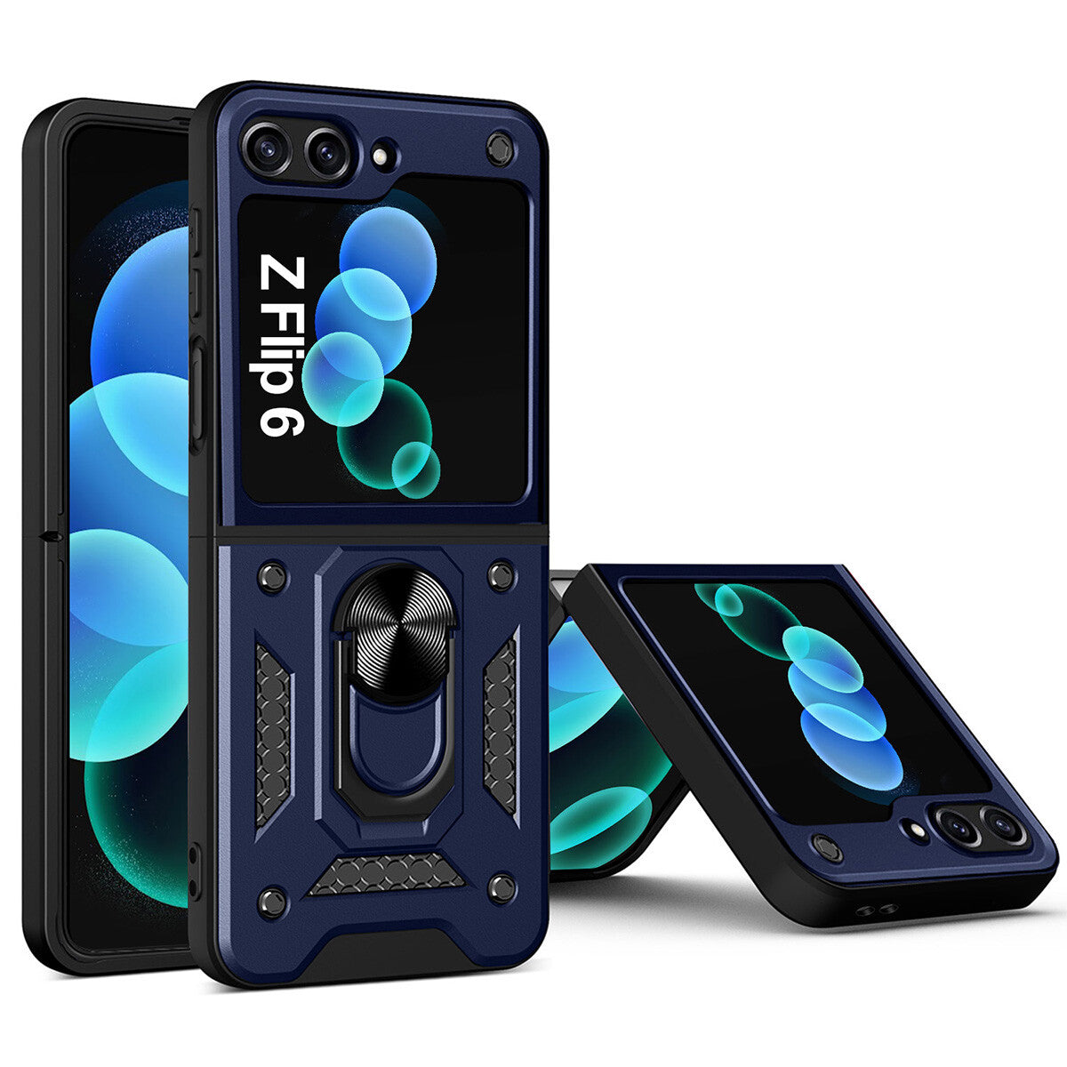 Shockproof Case For Samsung Galaxy Z Flip6 Flip5 4 Case Shockproof Stand Slide Camera Ring Cover