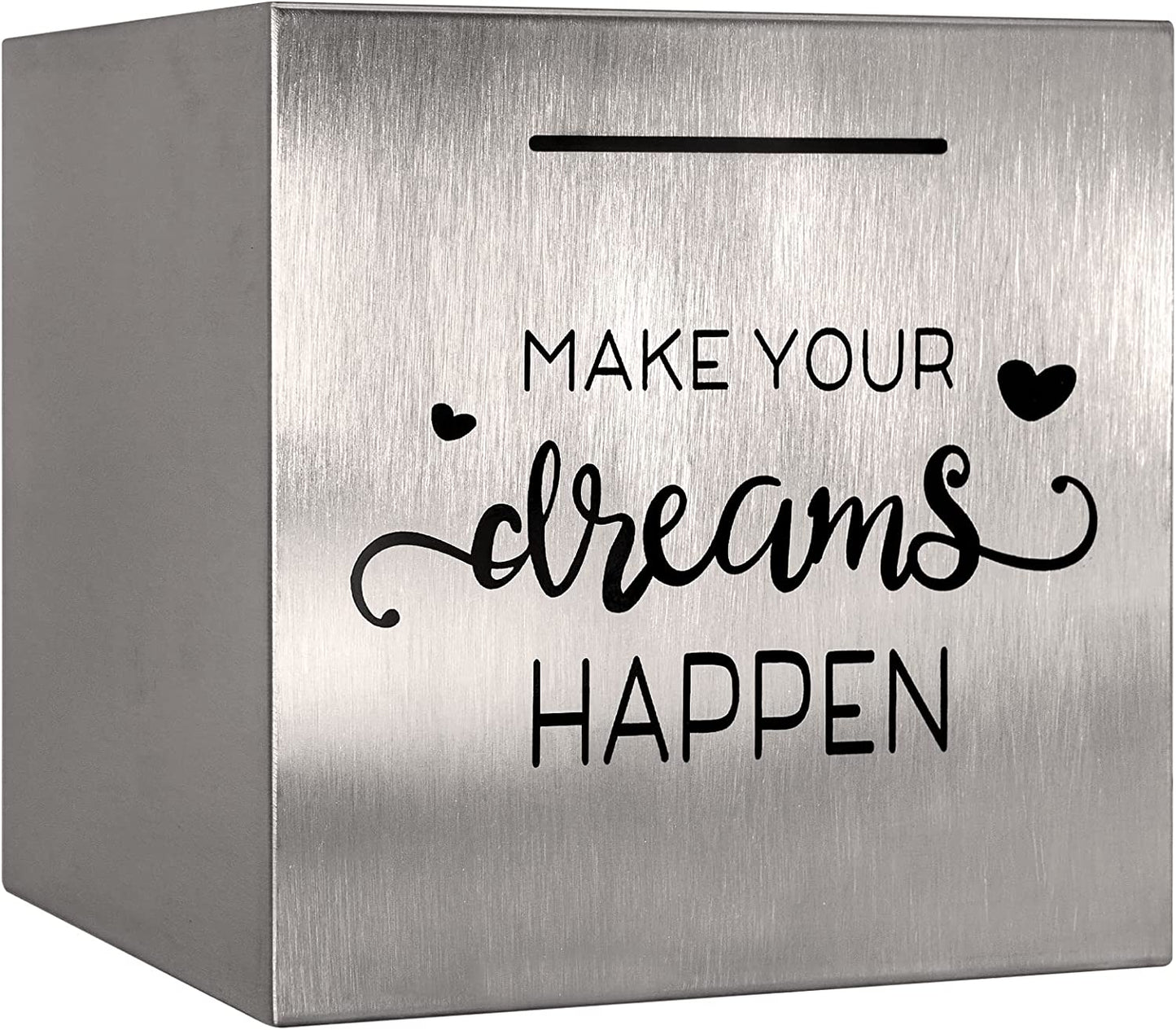 Piggy Bank Made of Stainless Steel Money Bank for Adults Coin Bank (4.72"X4.72"X4.72")