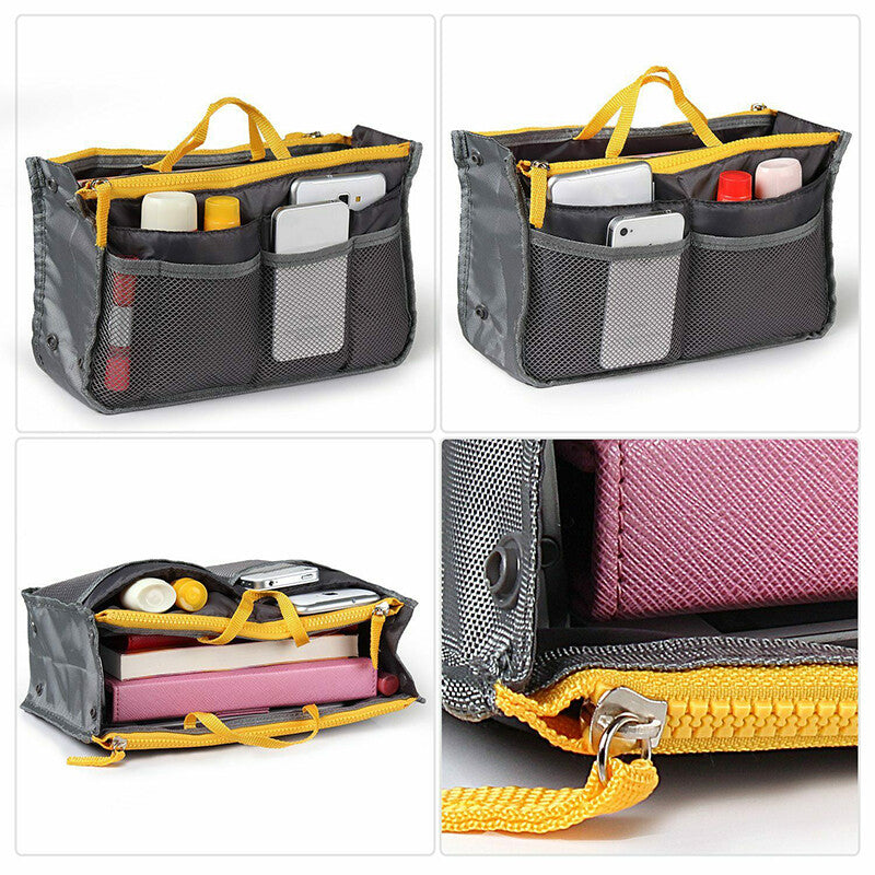 Women Travel Insert Handbag Purse Large Liner Tidy Organizer Makeup Bag Case US