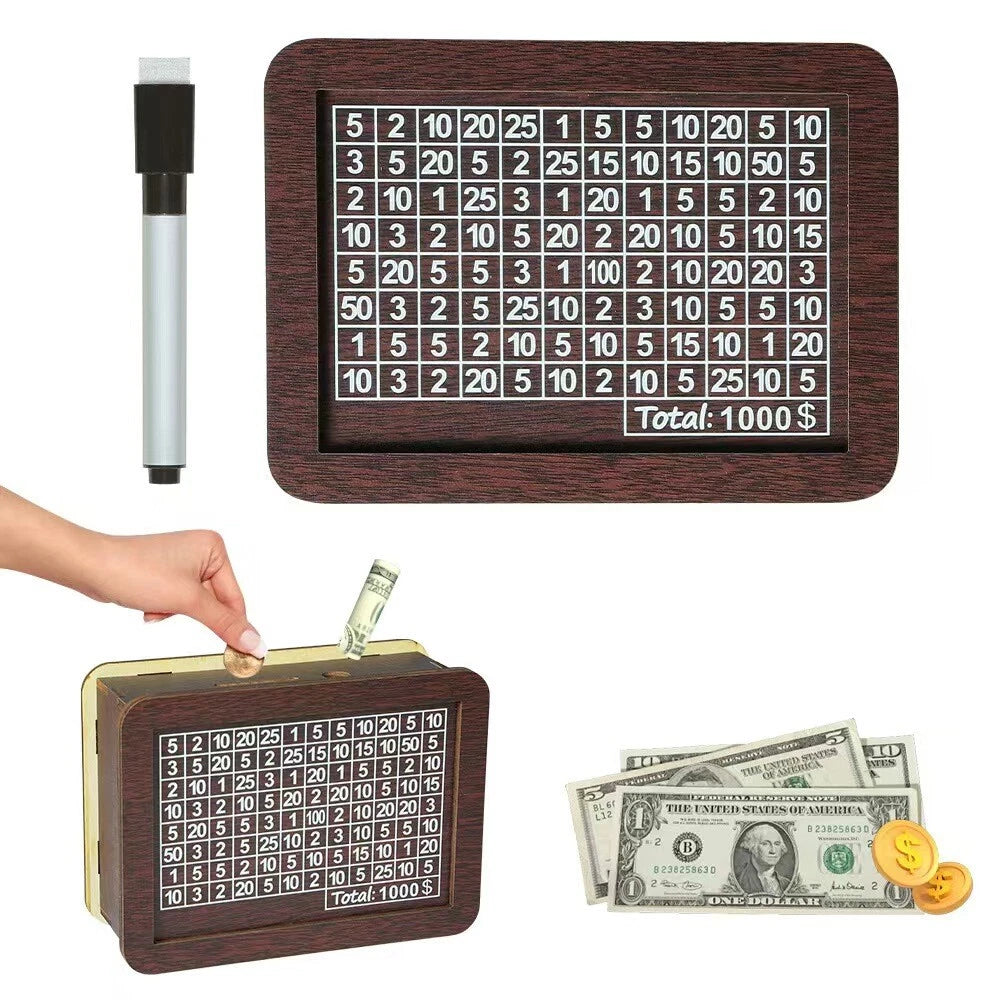  Wooden Savings Box Wooden Cash Cash Vault Saver Money Saving Box with Countdown