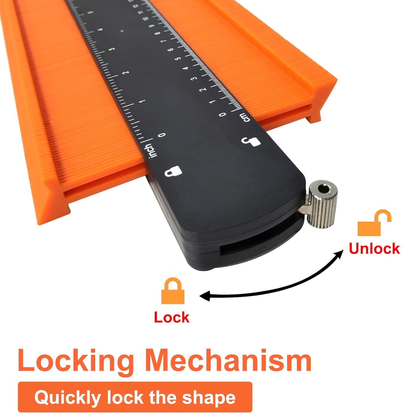 Profile Gauge, Copying Gauge with Lock, Irregular Contour Measuring Arc Ruler, Gauge Profile Tool For Flooring, Construction, Carpenter, DIY, Summer Gift