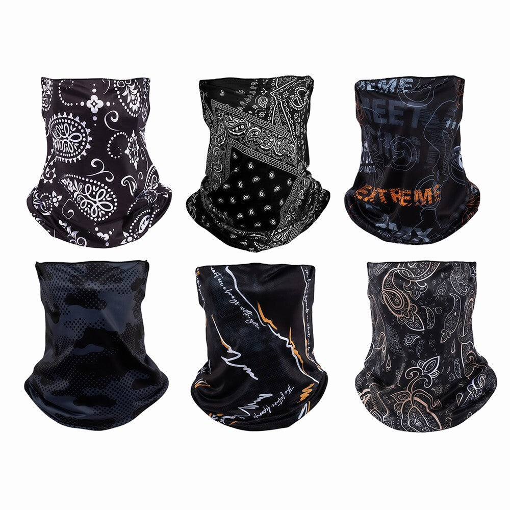 6 PCS UV Protection Cooling Neck Gaiter Face Mask Scarf Windproof Bandana Cover