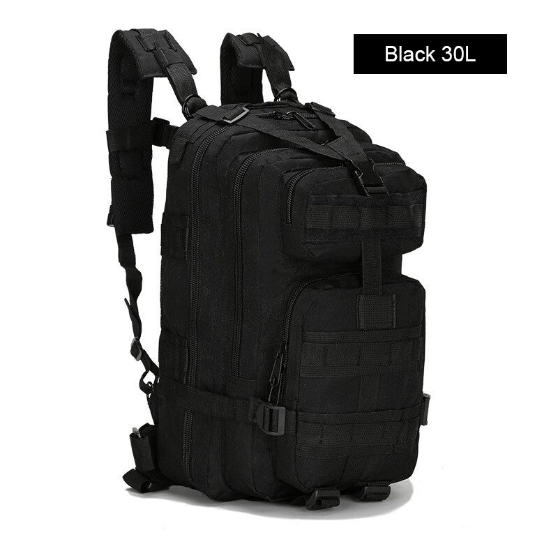 30L Military Tactical Backpack – Durable Black Rucksack for Camping, Hiking & Outdoor Adventures