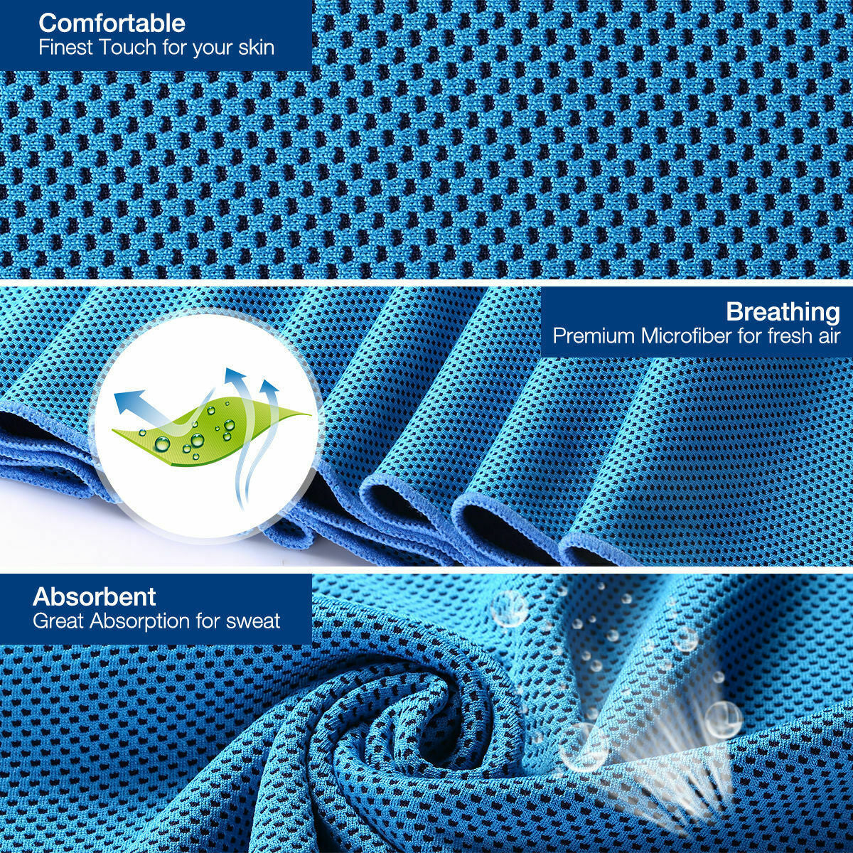 2PCS Cooling Towel – Instant Cooling, Lightweight & Reusable Cooling Towel Ice Towel Neck Wrap for Sports Running Jogging Gym Chilly