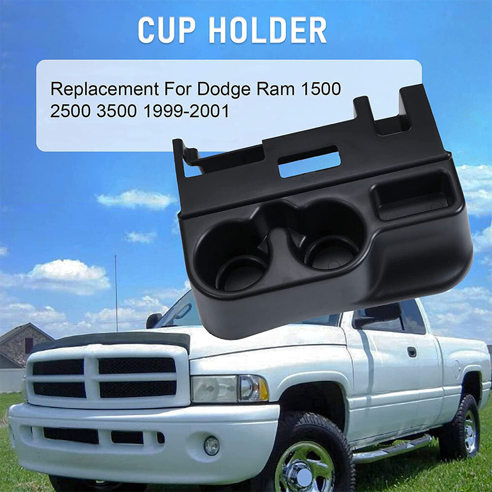 Center Console Cup Holder Matte Black Fit for 1999-2001 Dodge Ram 1500 2500 3500 