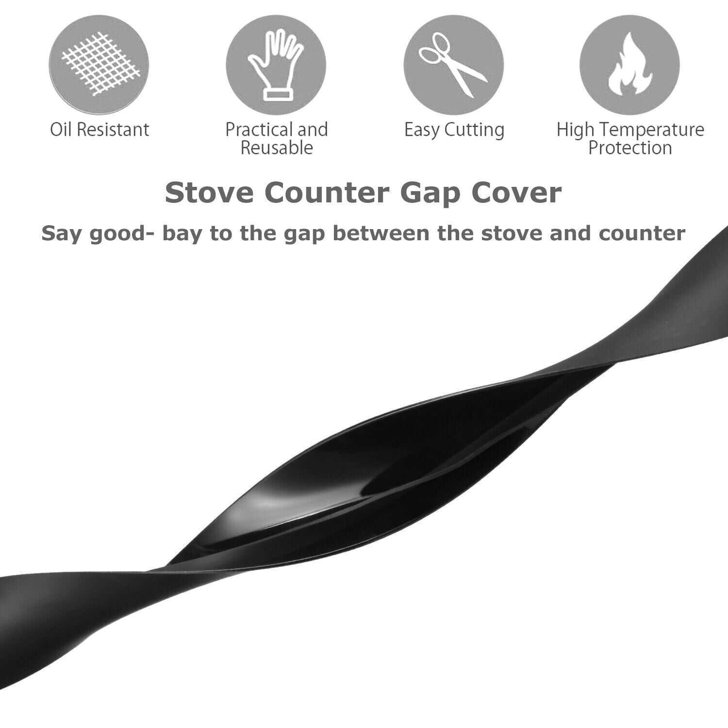 2 PCS 21'' Silicone Gap-Seal for Fall, Easy-Clean & Oil-Resistant Countertop & Stove Gap-Cover, Waterproof & Heatproof Gap-Seal for Kitchen, Birthday Gifts