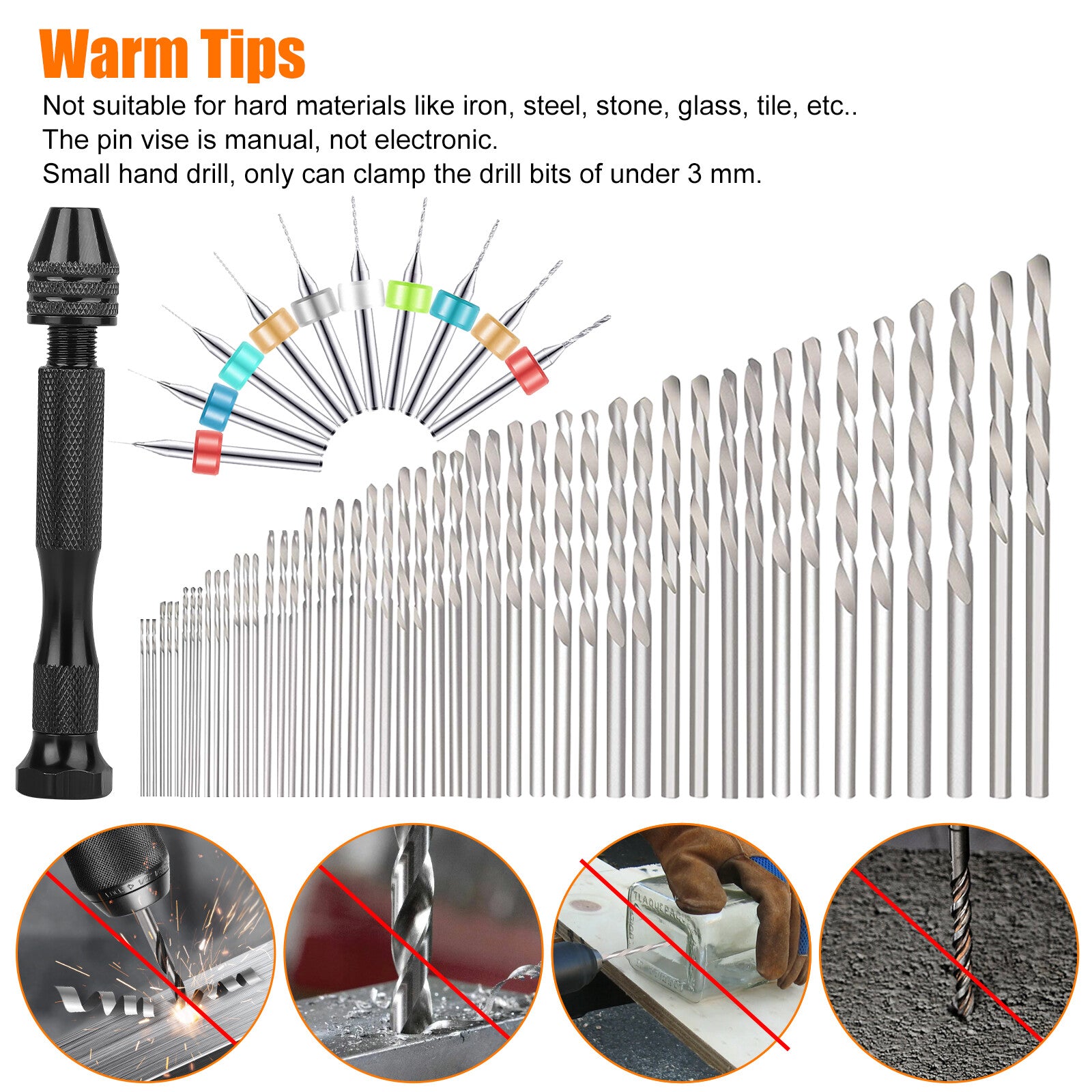 60PCS Mini Hand Drill & Micro Bit Set – Precision Pin Vise for DIY & Crafting