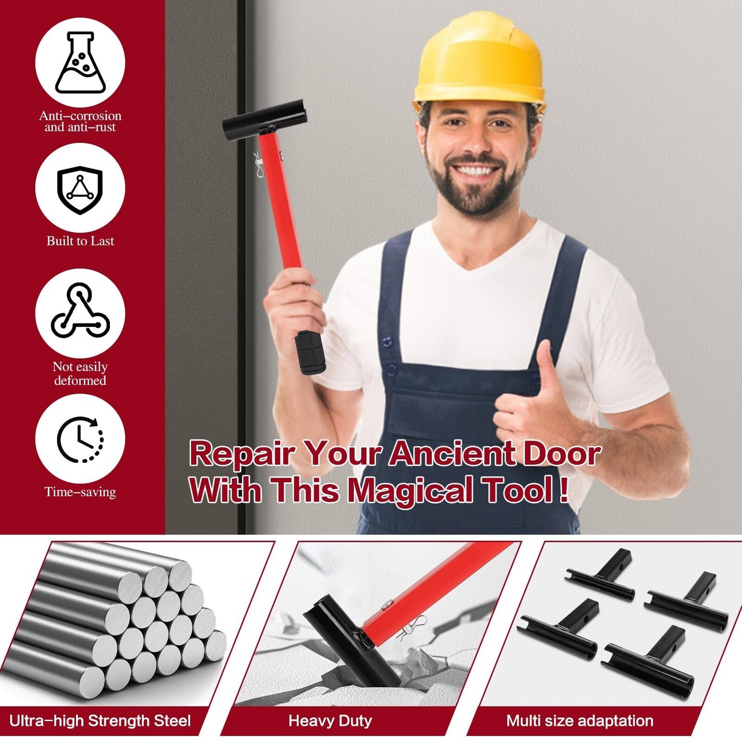 Heavy Duty Door Hinge Tool 4 in 1 Adjustment Tool Hinge Wrench Hinge Bender