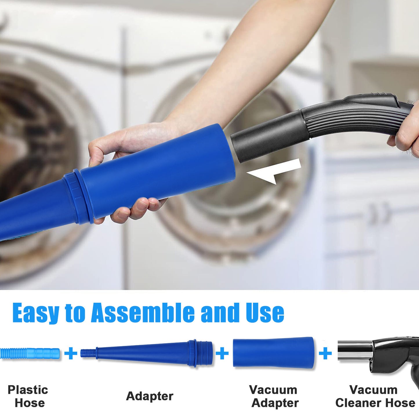 Dryer Vent Cleaner Kit Vacuum Hose Attachment Brush Lint Remover Power Washer