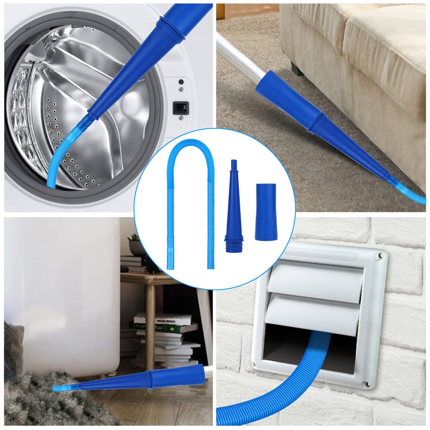 Dryer Vent Cleaner Kit Vacuum Hose Attachment Brush Lint Remover Power Washer
