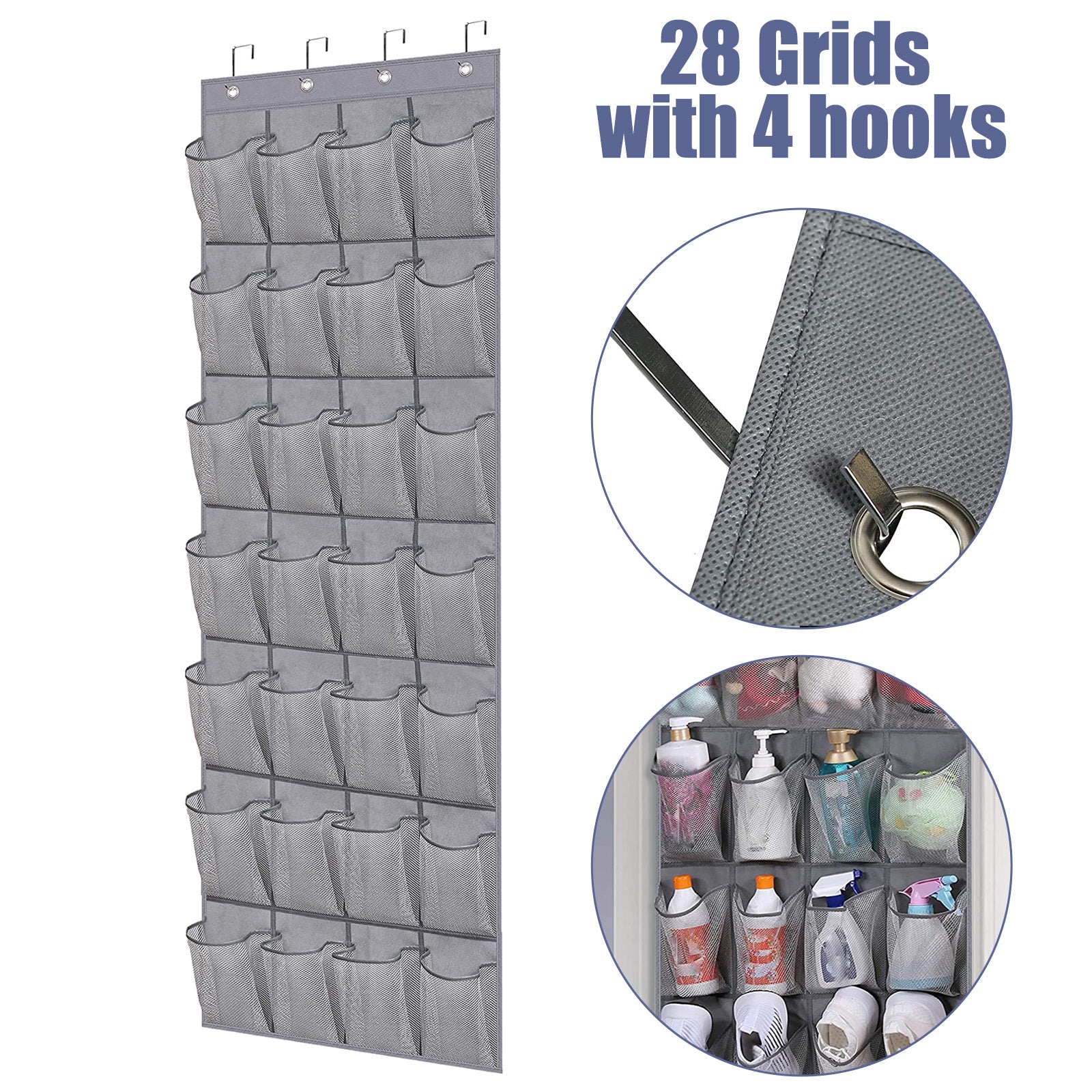 Over Door Shoe Organizer Rack Hanging Storage Holder Hanger Bag Closet 28 Grids