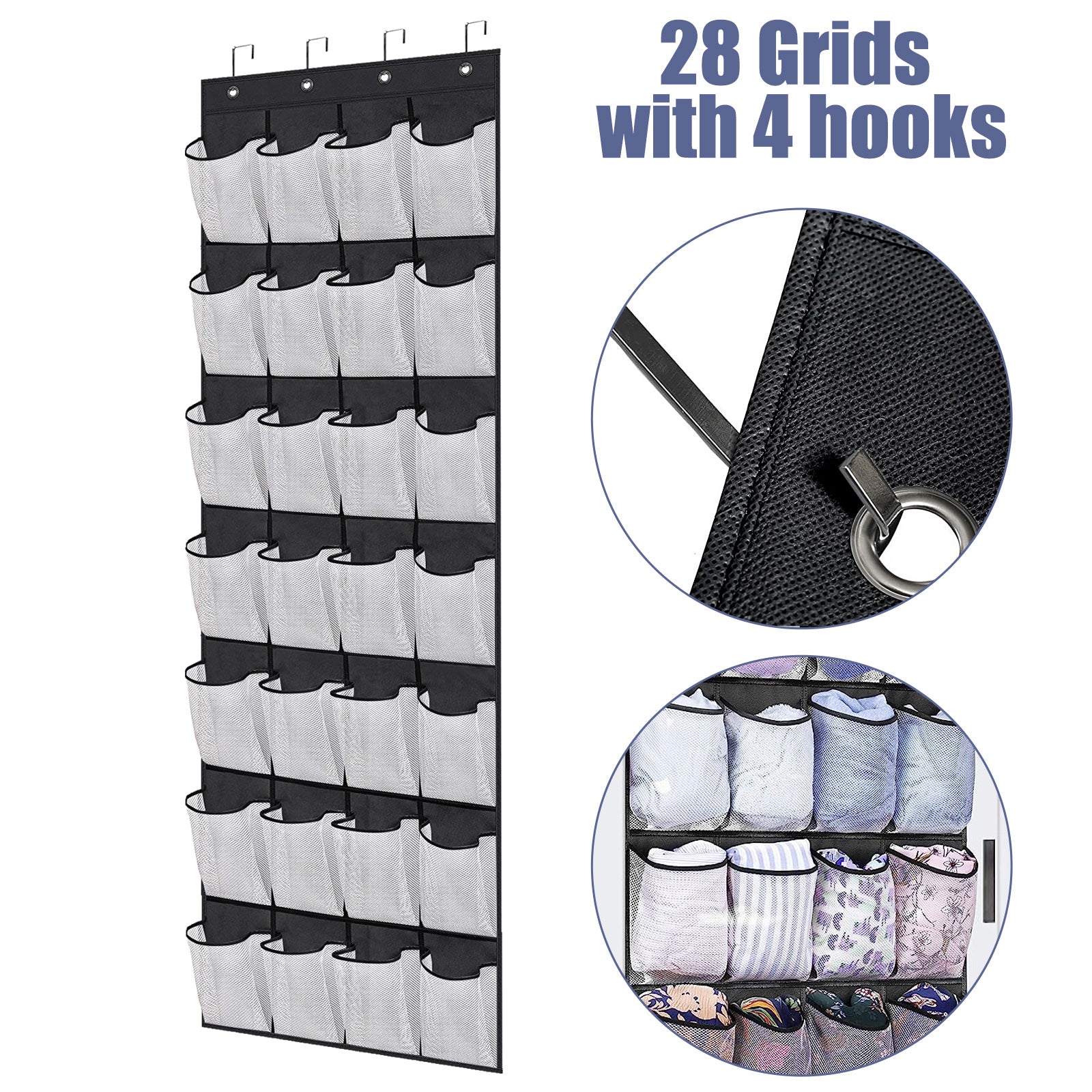 Over Door Shoe Organizer Rack Hanging Storage Holder Hanger Bag Closet 28 Grids