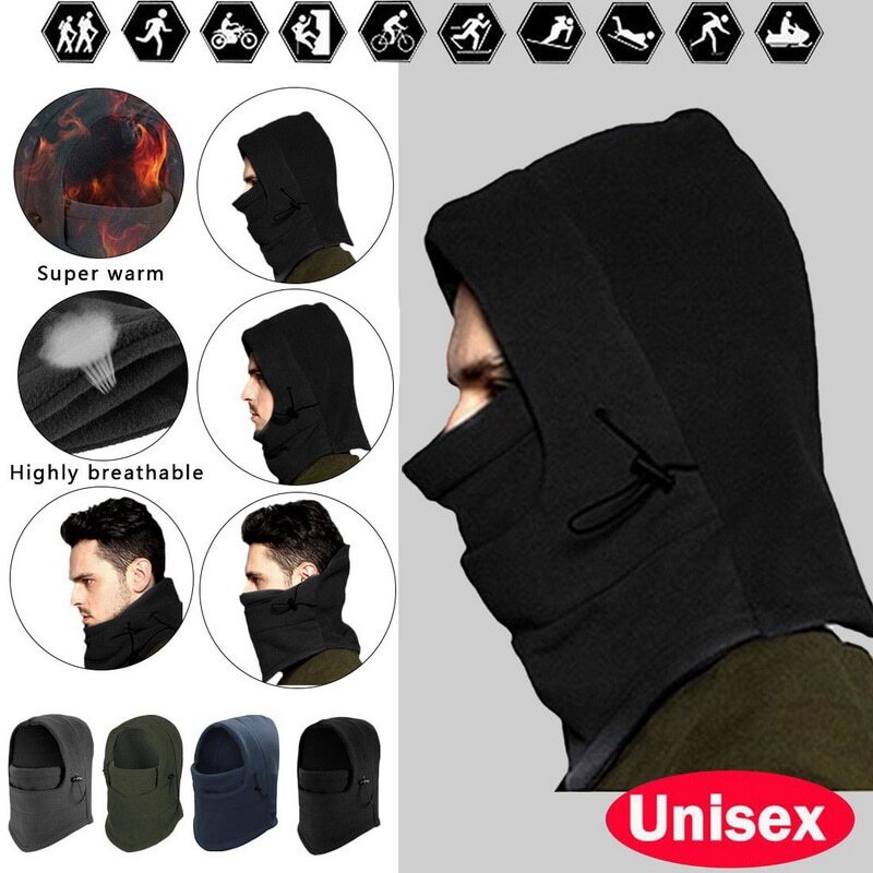 Windproof Fleece Neck Winter Warm Balaclava Ski Full Face Mask for Cold Weather