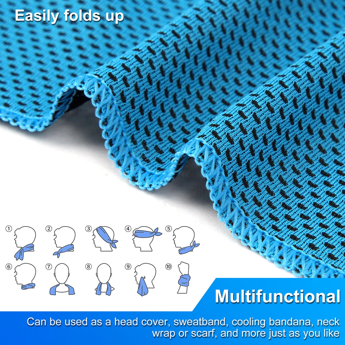 5Pcs Cooling Towel Ice Towel Neck Wrap for Sports Running Jogging Gym Chilly Pad