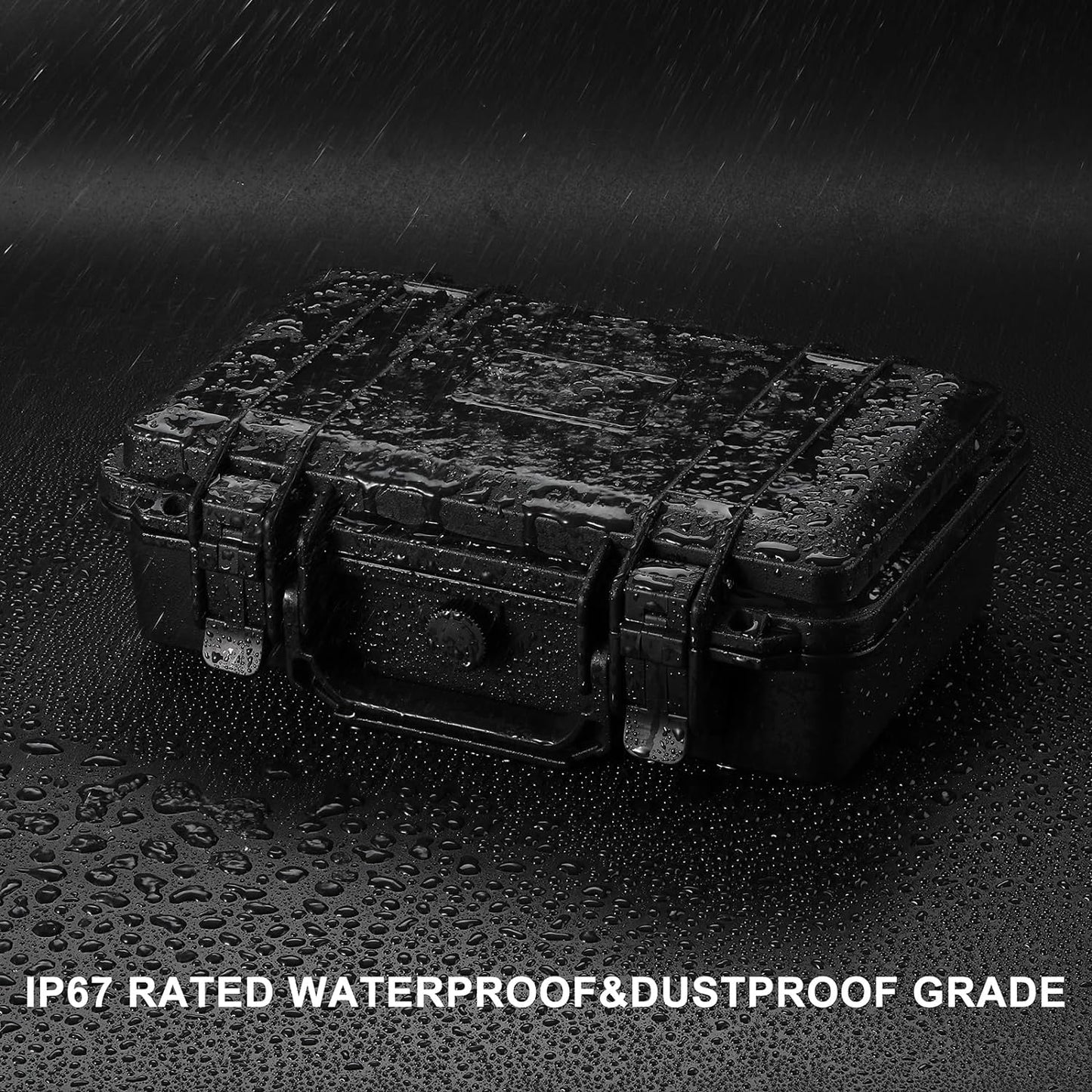 Portable Tool Box with Shock- Proof Sponge Waterproof Hard Case with Foam Insert 11.6"L×8.3"W×3.9"H