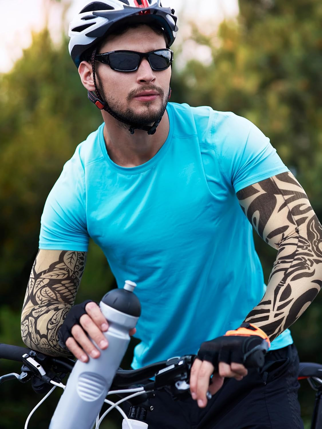 12 Pieces Cool Tattoo Sleeves Set Fake Arm Sleeves Cover Soft Elasticity Arm Protection 