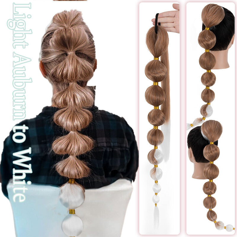 Natural as Human Braids Ponytail Wrap Bubble Thick Braiding Hair Extensions 34In