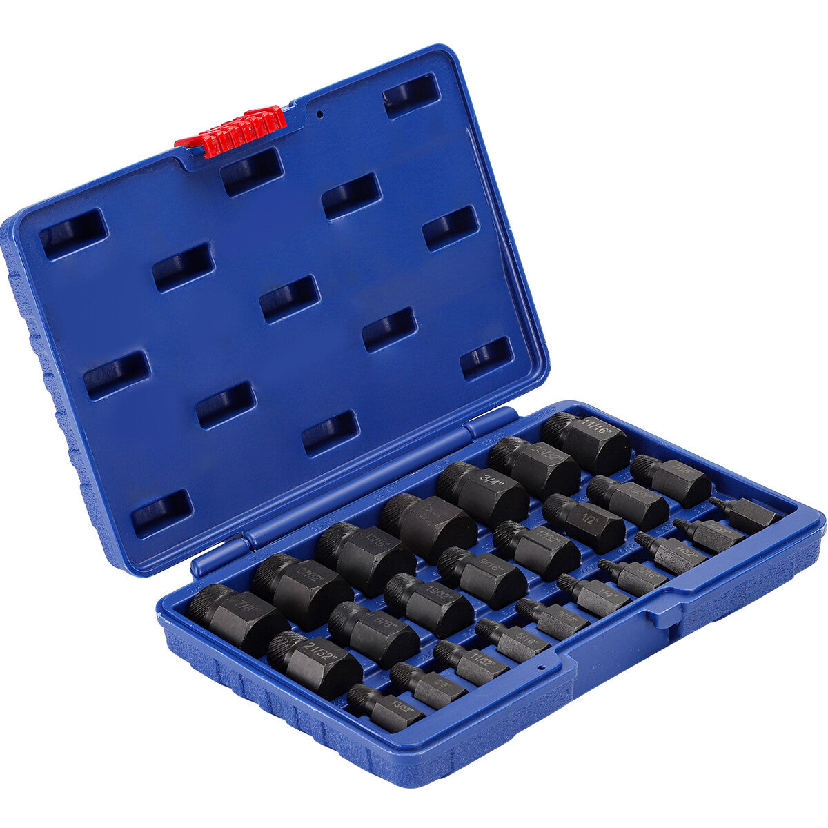 25-Piece Easy Out Screws Bolt Extractor Socket Set Hex Head Rounded Bolt Remover