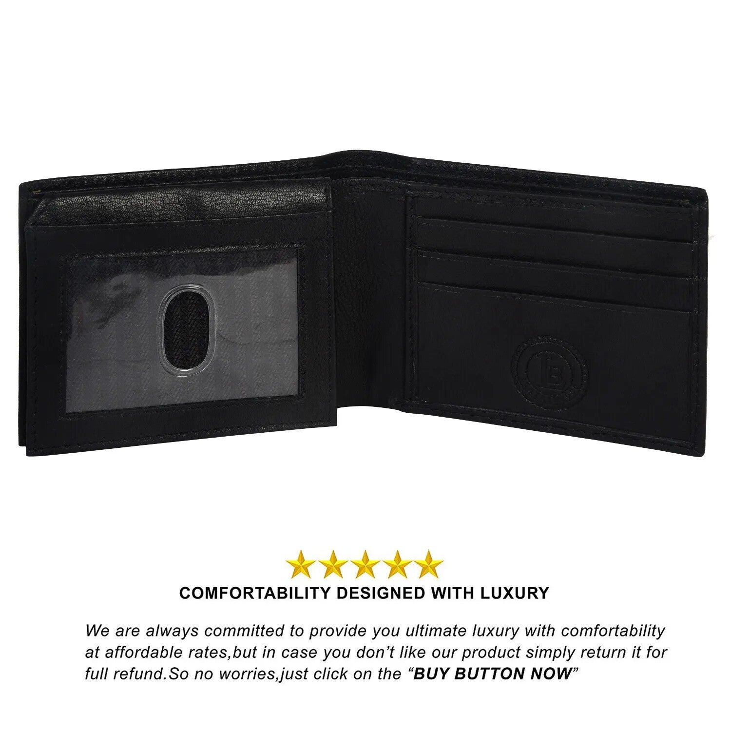 Men's Wallet Genuine Leather Minimalist Bifold Wallets for Men RFID Blocking Slim