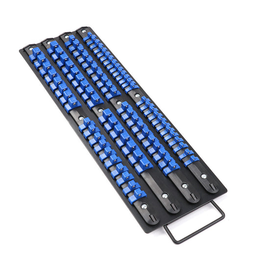 Heavy Duty Socket Organizer Rack – 80 Clip Holder for Tool Storage Tray Storage Rack Mountable 1/4 3/8 1/2 