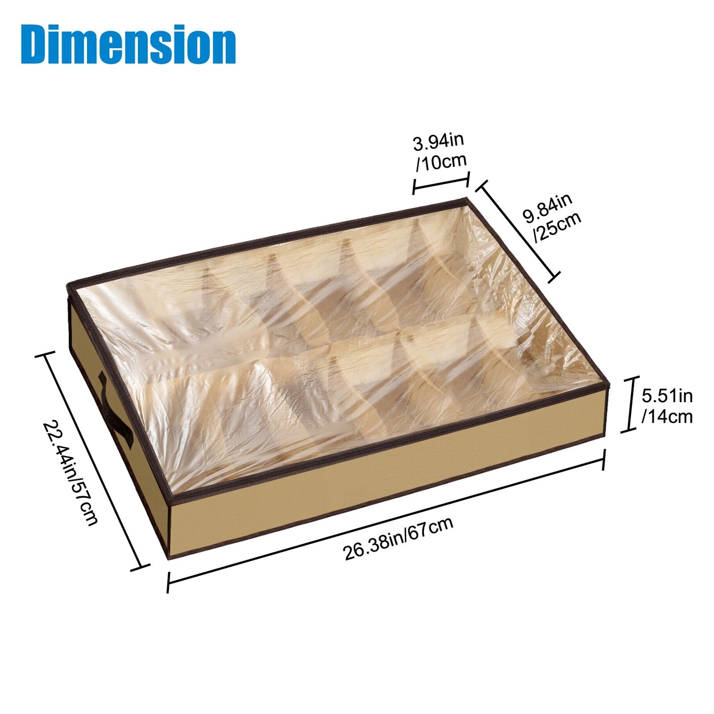 Shoe Organizer Set of 2 under Bed Wardrobe Storage Box Zipper Cover Bag 24 Pairs