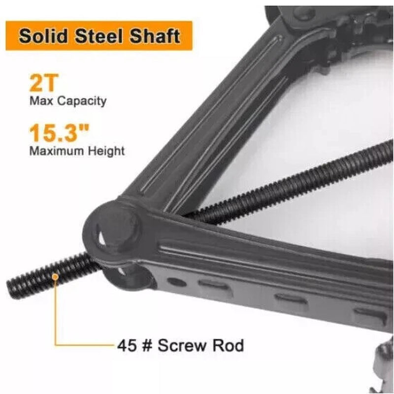 2 Ton Scissor Jack Handle Crank Wheel Lug Wrench Tool Kit Car Garage Tire✨