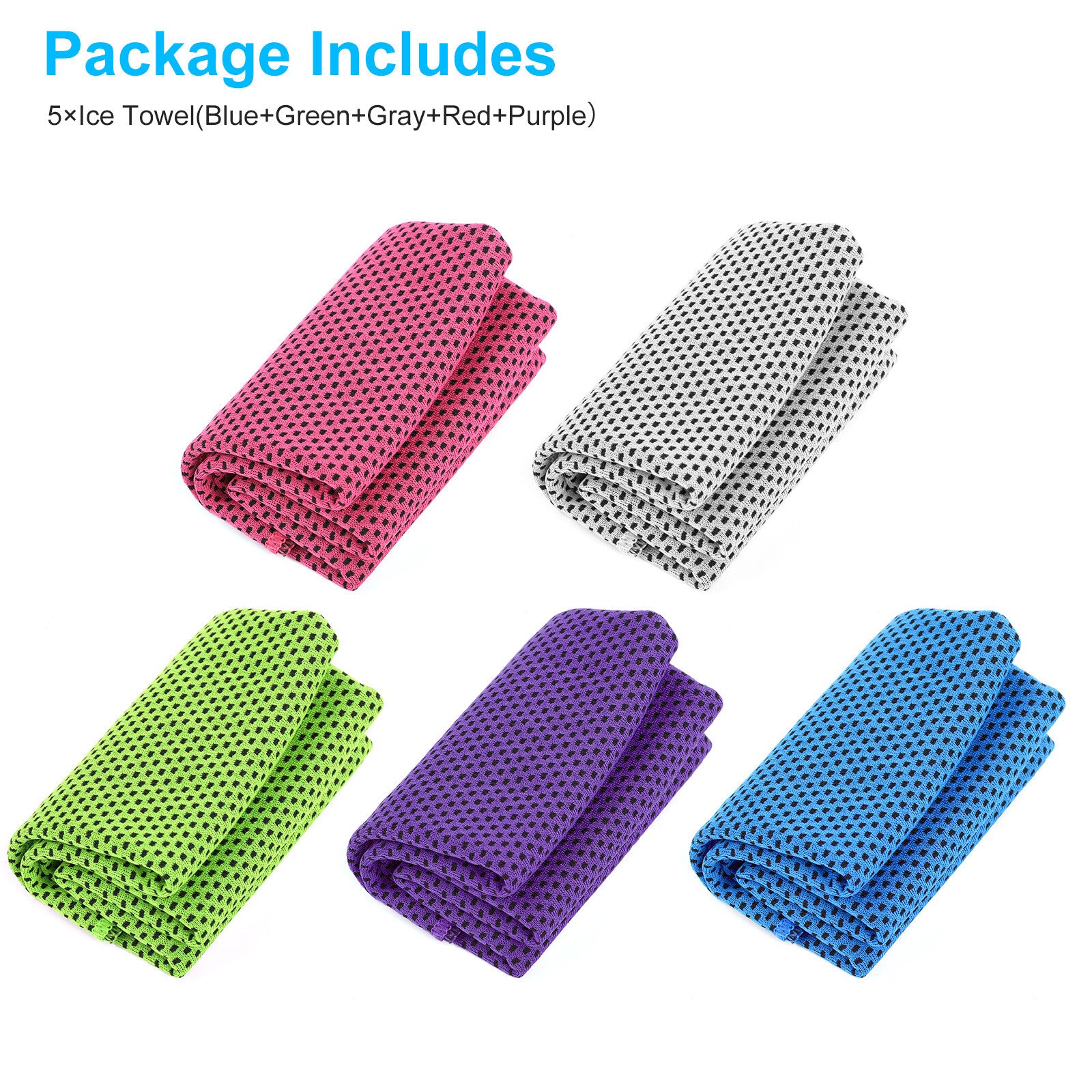 5Pcs Cooling Towel Ice Towel Neck Wrap for Sports Running Jogging Gym Chilly Pad