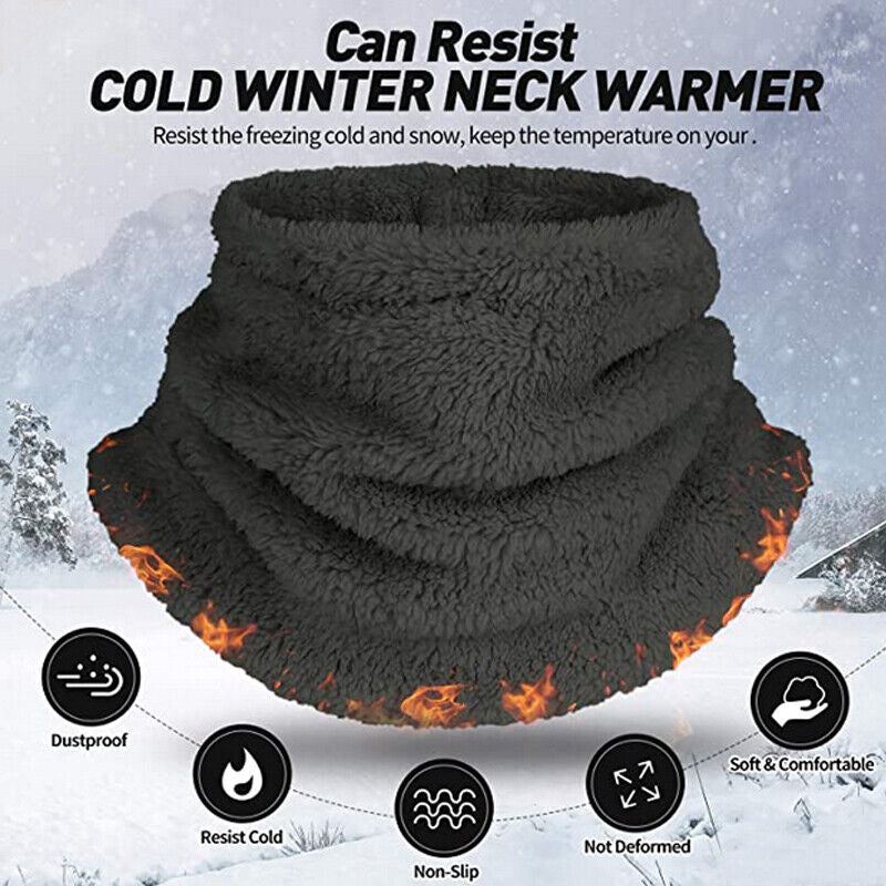 Men Women Fleece Neck Warmer Gaiter Scarf Winter Thick Windproof Ski Face Mask