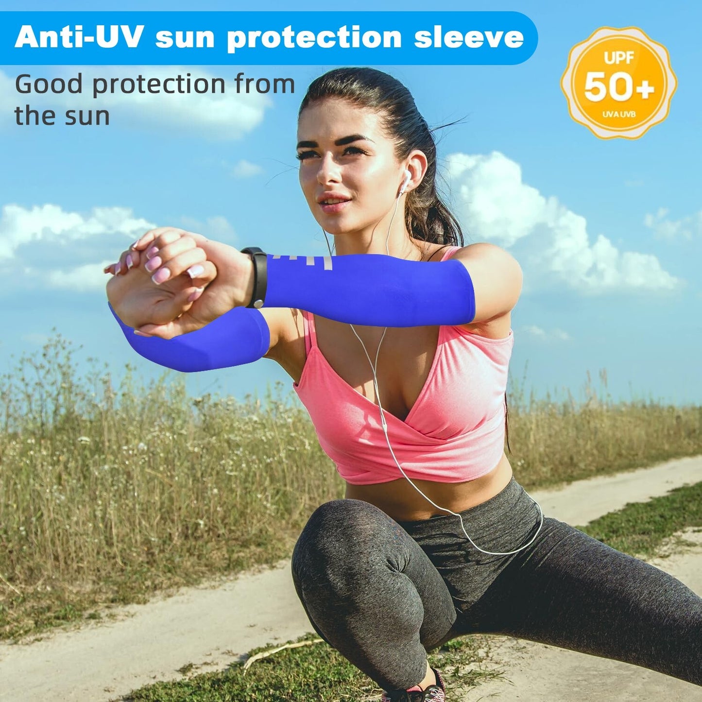 Reflective Sleeves Sunscreen Arm Sleeves Cycling Running UV Protection UPF 50+