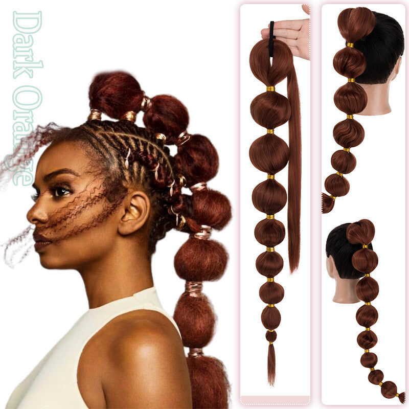 Natural as Human Braids Ponytail Wrap Bubble Thick Braiding Hair Extensions 34In