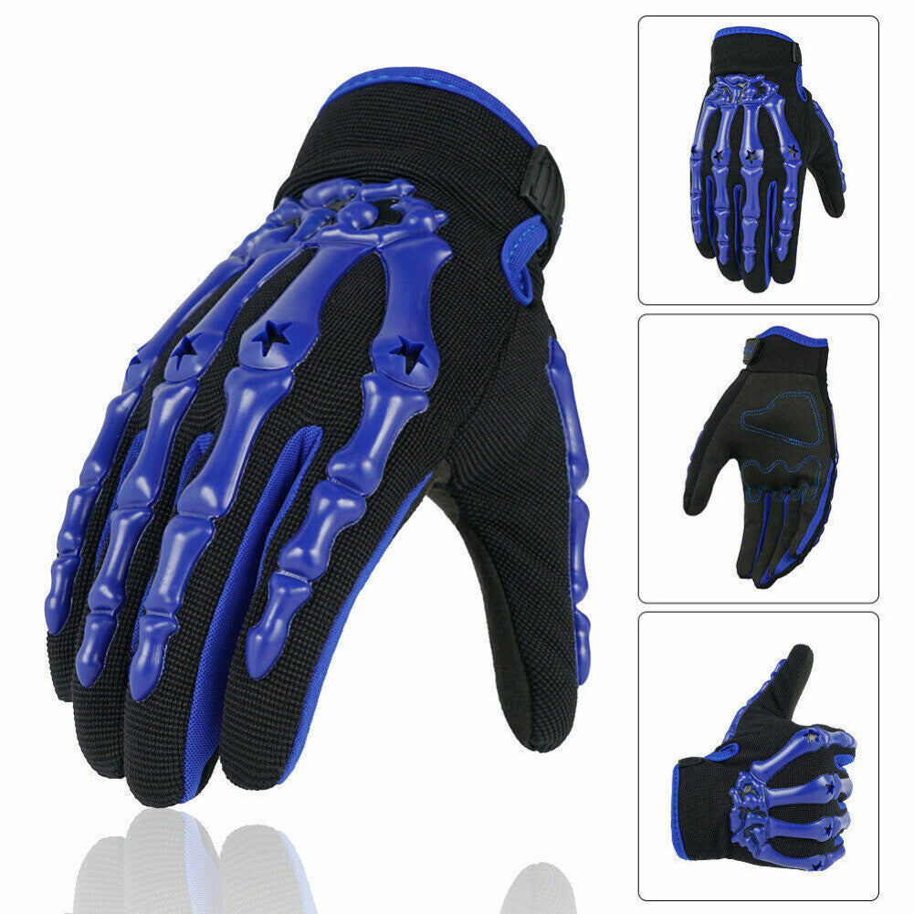 Motorcycle Racing Gloves Sport Cycling Skull Bone Skeleton Full Finger Gloves US