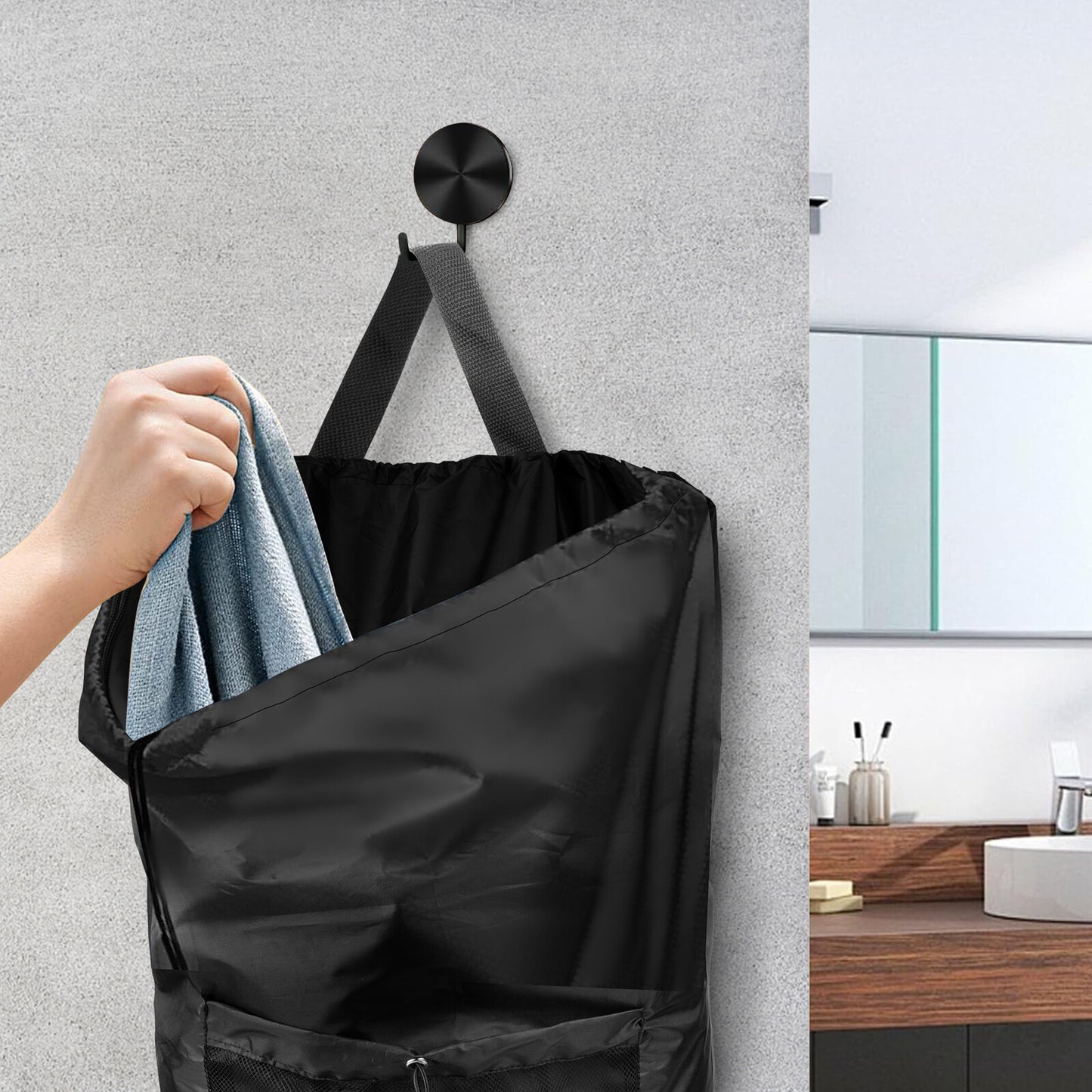 Heavy Duty Laundry Backpack Bag, Clothes Hamper for College Travel Laundromat