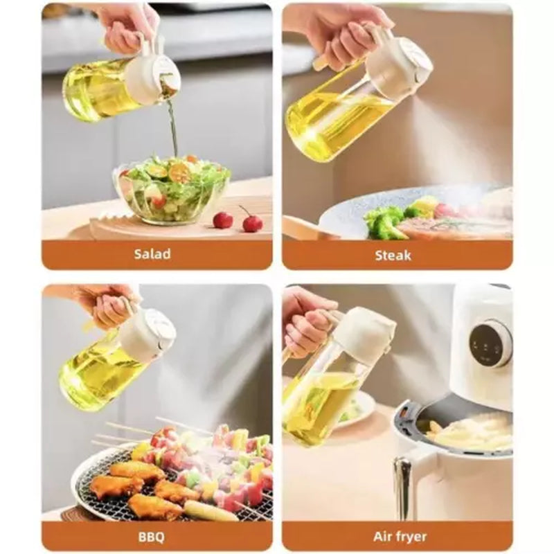 2-In-1 450ML Glass Oil Sprayer and Dispenser Spray Bottle Cooking Dispensers
