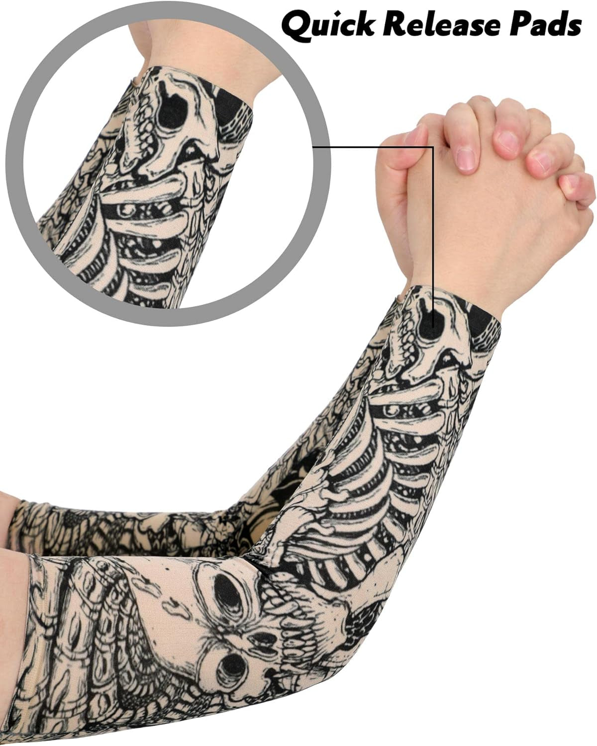 10 Pairs Men'S Temporary Tattoo Arm Sleeves Cooling Arm Sleeves Delicate Pattern Long Fingerless Arm Cover anti Slip UV Protection Sports