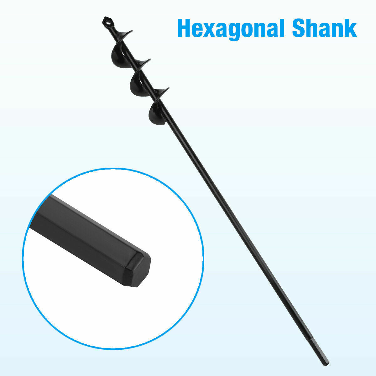 18" Planting Auger Spiral Hole Drill Bit Garden Yard Bulb Earth Planter Tool