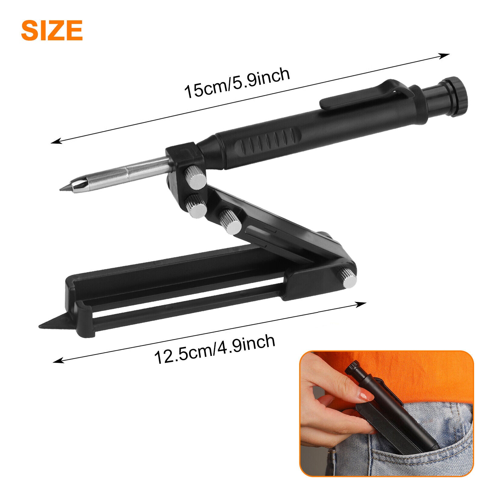 Multifunction Scribing Tool Adjustable Woodworking Measuring Construction Pencil