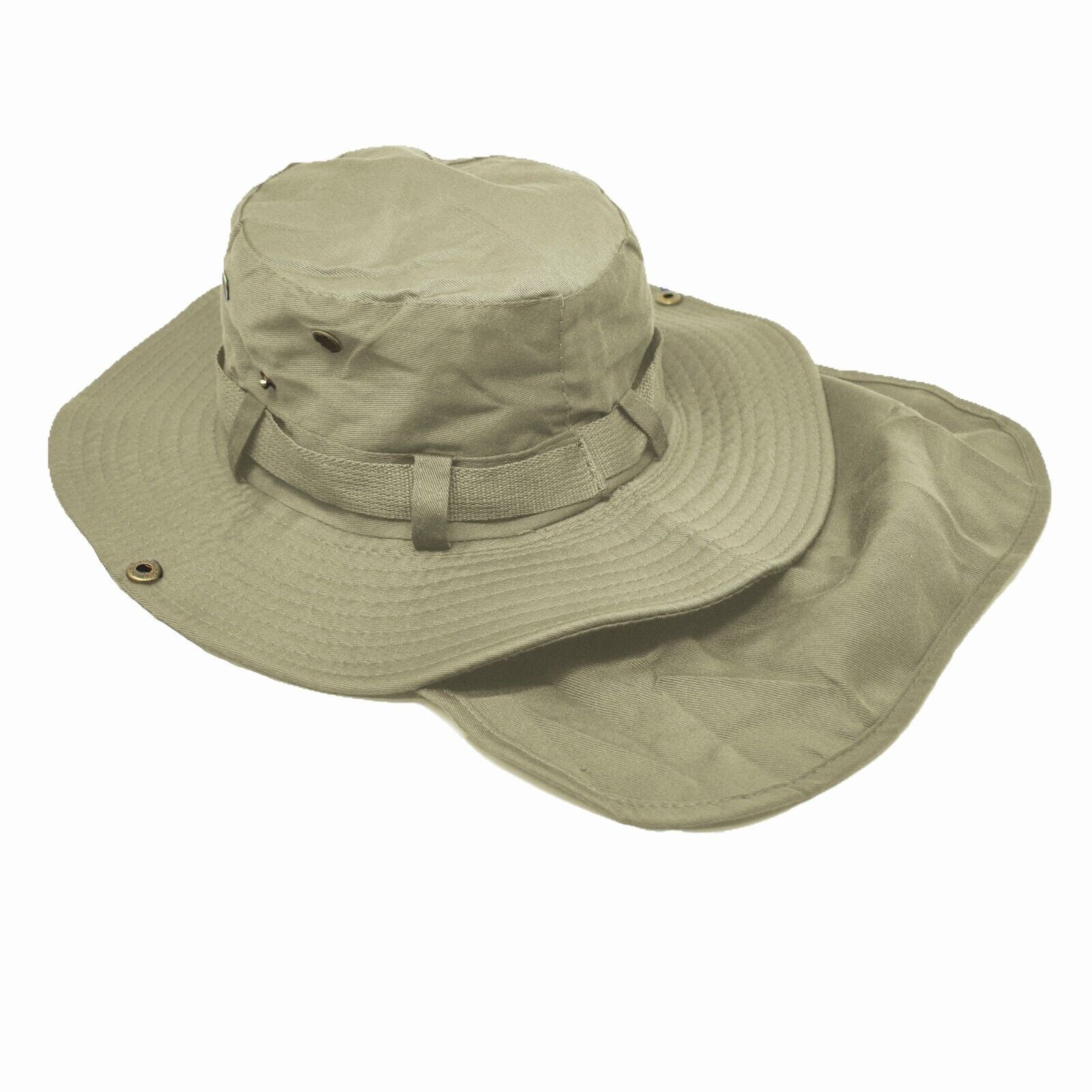 Unisex Bucket Boonie Hat Neck Cover Flap Sun Wide Brim Fishing Solid Outdoor Cap