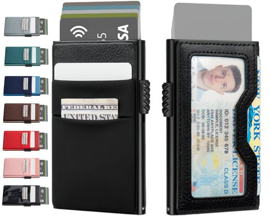Men's Wallet Slim Mens Wallet RFID Blocking Front Pocket Card ID Holder for Airtag