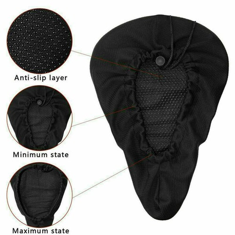 Bicycle Wide Seat Cover Gel Cushion Sporty Soft Padded for Mountain Bike Saddle