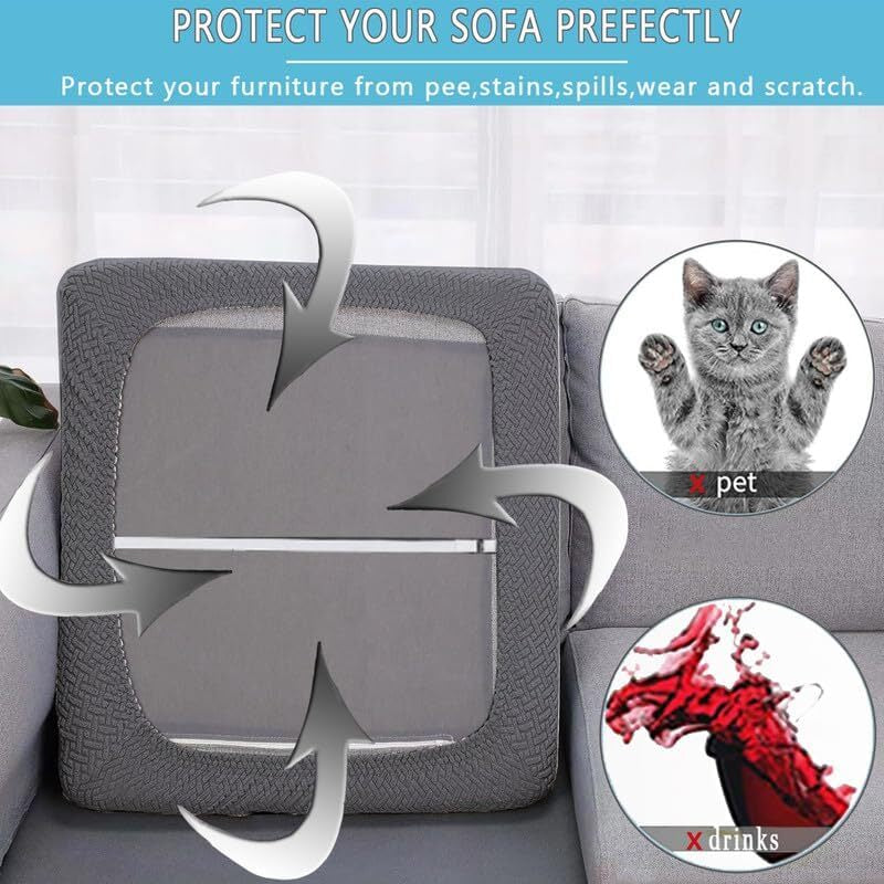 2pcs 100% Waterproof Patio Stretch Sofa Cushion Covers Outdoor Chair Cushion Covers