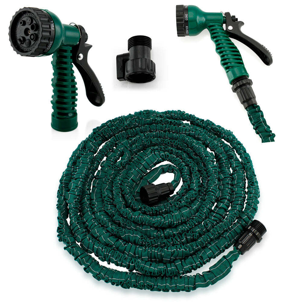 Expanding Expandable Flexible Garden Water Hose W Spray Nozzle 25, 50, 75, 100Ft