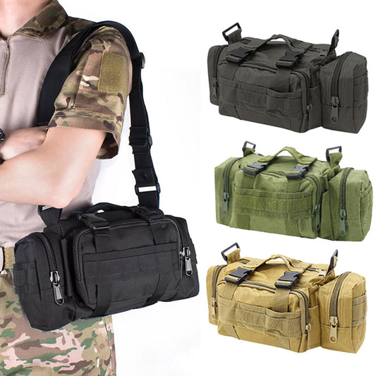 Multipurpose Outdoor Tactical Bag Fanny Pack, Shoulder Bag & Tote Small Duffle Bag Molle Gym Bag Waterproof Travel Sport Handbag