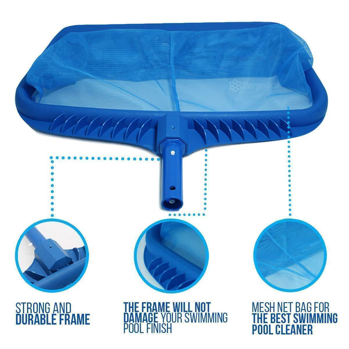 Heavy Duty Pool Skimmer Leaf Rake Net Scooper, Cleaning Swimming Pool, Fine Mesh